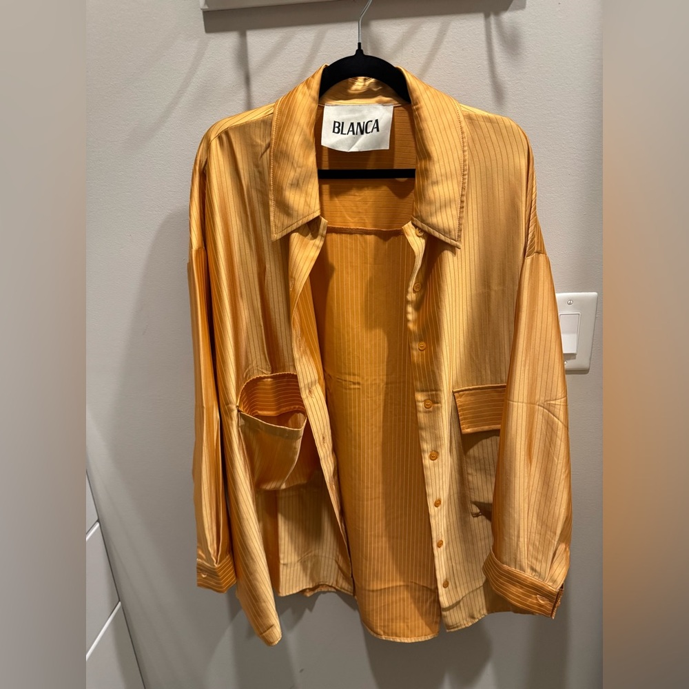 Blanca Knox orange oversized button down shirt - OS